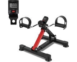 Stoelfiets - Bureaufiets - Bewegingstrainer - Fietstrainer met Instelbare Weerstand - Mini Hometrainer - Under Deskbike - Mobiliteitstrainer - Fitness - Bewegen Tijdens Je Werk - Beentrainer - Geschikt voor Armen en Benen - zwartrood