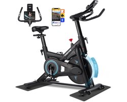 Thryve® Hometrainer Pro – Fitnessfiets - Spinningfiets met Bluetooth Kinomap & Zwift – Hartslagmeter – Magnetische Weerstand – LED Display – Fluisterstil – Inclusief Antislipmatten