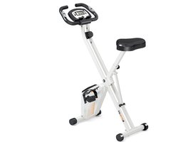 YEE GOO Opvouwbaare Hometrainer Fiets - Fitness Fiets - Spinning Fiets - 16 Niveaus Magnetische Weerstand - Indoorfiets - Hartslagsensoren - in hoogte verstelbaar - LCD-display - houder voor telefoon/tablet -Wit