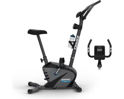 Zipro Beat Hometrainer Magnetische Fiets, Hartslagsensoren, Gemakkelijk te transporteren, Antislippedalen, Flessenhouder, Homegym, Stabiele structuur, Max. gebruikersgewicht 120 kg, zwart en grijs