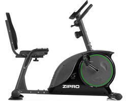 Zipro Easy Hometrainer Elektromagnetische Fiets, Hartslagsensoren, Gemakkelijk te transporteren, Antislippedalen, Flessenhouder, Homegym, Stabiele structuur, Max. gebruikersgewicht 150 kg, grijs en groen