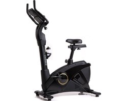 Zipro iConsole+ Rook Gold Hometrainer Elektromagnetische Fiets, Hartslagsensoren, Gemakkelijk te transporteren, Antislippedalen, Flessenhouder, Homegym, Stabiele structuur, Max. gebruikersgewicht 150 kg, zwart en goud