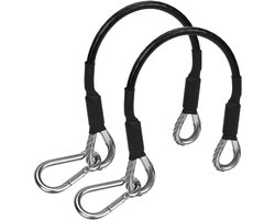 2 stuks 25,4 cm verlengkabel voor fitnessapparatuur, verlengkabel voor fitnessapparatuur compatibel met Bowflex, vervangende accessoires voor thuisfitnessapparatuur met karabijnhaak, voor beenstrekking, LAT/Tricep Pull Down (1 paar)