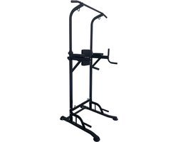 AJ-Sports Pull up station - Tower dip station - Pull up Bar - Krachtstation - Home Gym - Zwart