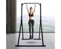 Allecto - Fitness Power Tower - Optrekstang - Verstelbaar - Compact - Dip Station - Fitness Thuis - Grijs Zwart - Full Body Workout - Geschikt voor Thuisgebruik - Opvouwbaar - Belastbaar tot 200 kg - Gratis Bezorging - 18+