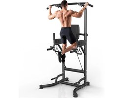 Bibeenah dip station - Pull up bar - Dip bar - Fitness apparaat - Multifunctioneel voor push-ups, buikspieroefeningen en krachttraining - Ideaal voor thuisgym