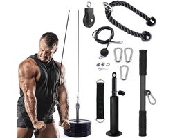 Cable pulley set fitness- Fitness Kabel Pulley Systeem Set - Katrol Kabel Machine-LAT pulley fitness cable system-DIY Gewichtheffen-Triceps Extensions -Triceps Touw Workout-Verstelbare Lengte Katrol Kabel Bijlagen-Voor Thuis Gym- Cadeau voor Vaderdag