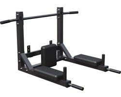 Gorilla Sports Ab Dip Pro - Wandmontage - Krachtstation - Voor Pull-ups, Dips & TRX-training Belastbaar tot 300 kg - Zwart