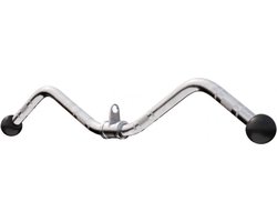 Gorilla Sports Curlgreep - Fitness handgreep - Anti-slip - 75 cm - Chroom - Belastbaar tot 200 kg