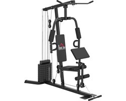 HOMCOM krachtstation - gevoerde zitting/rugleuning - stabiel - zwart