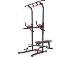 Hop Sport HS-2015K – Krachtstation – Power Tower met Trainingsbank – Verstelbare Pull-up Bar – Max. 150 kg