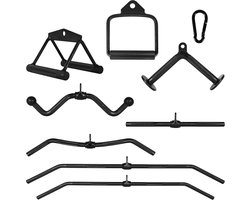 Kabeltrekgrepen Set Zwart - Diverse Handvatten voor Krachtstation en Kabelmachine