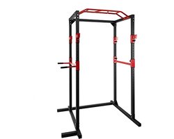 Krachtstation Power Rack van Staal met J-haken en Optrekstang