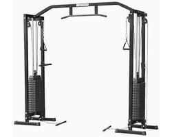 Kruiskabelstation voor Thuisgym en Sportschool, 68 kg Gewichten per Kant, Stevig Stalen Framework en Optrekstang Inbegrepen, Compact Design voor Effectieve Training