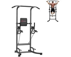 Mosh Stories Power Tower Dip Station – Verstelbare Optrekstang - Fitness Station - Krachttraining - Pull-ups - Dips en Buikspieren