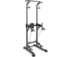 Multifunctioneel Rek voor Dips en Pull-Ups met Rugsteun en Trektouwen