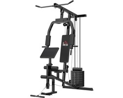 Multifunctioneel Trainingsstation - Pull Up Station - Kabeltreksysteem - Borstpress - Butterfly Machine - Fitnessstation - Verstelbare Gewichtsblokken (tot 45 kg) - Krachtstation - Thuisgym - Thuis Fitness & Krachttraining