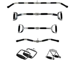 PH Fitness Multi Grip Set Roestvrij Staal – 6 Grips - Professionele Anti Slip Handgrepen voor Krachtstation, Power Rack, Cable Machine, Lat Pulldown Bar en Fly - Full-Body Krachttraining - Fitness Accessoires - Lat Booster Handles Handgrepen