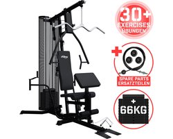 Physionics Krachtstation - Complete Homegym - Met 66 kg Gewichten