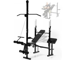 Physionics Multifunctionele fitnessbank met lat pulley