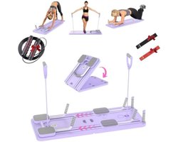 Pilates Board Set - Multifunctionele Opvouwbare Ab Trainer Machine, Full Body Workout Apparatuur, Home Gym Core & Abs Workout Board, 5-in-1 Schuif Oefenbord met Weerstandsbanden