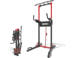 Power Tower Pull Up Bar Station - Verstelbaar opvouwbaar dipstation voor thuisgym en krachttraining