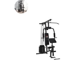 Pull Up Station – Multifunctioneel Fitnessrek – Optrekstang & Dip Station – Verstelbaar – Thuisgym – Tot 120 kg Draagkracht - Zwart