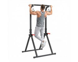 Pull up Station - Power Tower - Pull up rack- Pull-up bar - Dip station - Krachtstation - Verstelbare hoogte - Multifunctionele thuistrainer - Optrekstang voor thuis - Zwart