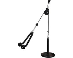 Pulley systeem – Katrol set – Fitness accessoire – Lat pull down – Triceps touw – Biceps en onderarm trainer – Kabelset voor krachttraining – Homegym pulley – Verstelbare kabelmachine voor halterschijven – Tot 100 kg belastbaar