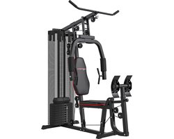 SPORTNOW Multifunctioneel Gymstation Staal, Kunstleer 160L x 108B x 200H cm Zwart