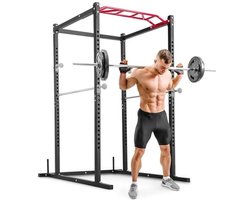 Stalen Squat Rack met Opstaande Bar - Multi-Pers met 24 Posities en Max. 300 kg Laadcapaciteit