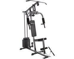 tectake® Fitness Krachtstation - Home Gym - Pull up station - Geschikt voor alle niveaus - Voor diverse spiergroepen - Krachttraining - Power Tower - Grijs