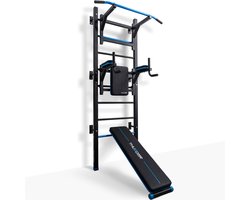 THUNDER® Trainingsstation | RITMO | Multifunctioneel Dip & Pull-Up Station | Met Trainingsbank & Klimrek | Voor Full-Body Workout Thuis | Verstelbaar & Ruimtebesparend | Max. 120 kg |