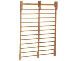 Toorx Dual Wallbar - Dubbel Wandrek - 180 x 250 cm - 14 treden - beukenhout