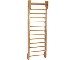 Toorx Single Wallbar - Wandrek - 90 x 250 cm - 14 treden - beukenhout