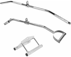 Trainingsgrepen set van 3 - Lattrekstang, gebogen lattrekstang en roeigreep smal