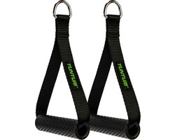 Tunturi Strap handle - Cable handles met D-ring - Per paar - Zwart
