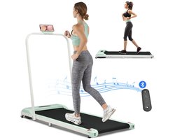 2 in 1 loopband voor thuis, loopband met afstandsbediening 1-6 km/u snelheid met LED-display & Bluetooth-luidspreker & telefoonhouder, loopband voor thuis & op kantoor, gemakkelijk op te vouwen, montage gratis