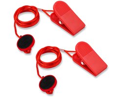 2st Universele Loopband Magneet Veiligheidssleutel, Ronde Grote Plastic Loopband Sleutel Vervangende Magnetische Veiligheidsschakelaar Loopband Noodstop Magneet Loopmachine Accessoires(Rood)