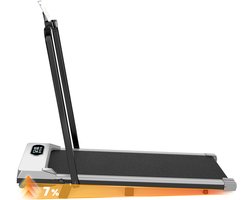 3 in 1 Opvouwbare Loopband - Loopband met 7% helling - Wandelpad 1-8 km/u verstelbaar - 2,5 pk motor - Oppervlak 38,5 x 94 cm - Zilver