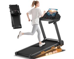 3-in-1 Opvouwbare Loopband met 15% Helling, 12 km/u, 3 pk, 180 kg Draagkracht, Stil, voor Thuis en Kantoor, 3-display en 12 Programma's