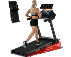 3-in-1 opvouwbare loopband met 15% hellingshoek, opvouwbare loopband 12 km/u voor thuisgebruik, 3 pk elektrische loopband, 180 kg draagvermogen, stille loopband voor kantoor en sportschool, 3-inch scherm en 12 programma's