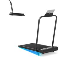 3 in 1 Opvouwbare loopband met 5% helling - Elektrische loopband - Wandelpad 1-8 km/u - 2,5 pk motor - met afstandsbediening - Zwart
