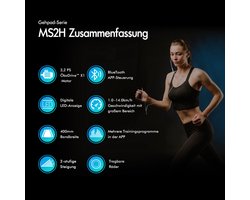 4-in-1 loopband 16 km/h, 3,2 pk met 9% helling, steunhandvat 125 × 56 × 109 cm, met Bluetooth & LED. Stil, opvouwbaar, tot 140 kg. Ideaal voor thuis