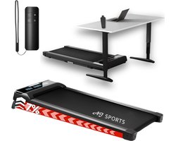 AJ-Sports Loopband met helling - Walking Pad - 1 tot 8 km/u - 7% Helling functie - Loopband inklapbaar - Hardloopband - Wandelband - Treadmill - Krachtige 1.0 PK Motor -8 Programma's - 99% Voorgemonteerd - De perfecte Loopband voor onder het Bureau