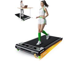 AKLUER 480L-A Inloopmat met Incline & Afstandsbediening - 2.5HP Stille Motor, 0.6-6km/s Snelheid, 150kg Draagvermogen - Inklapbaar Loopapparaat voor onder Bureau/Bureau met Schokdemper voor Thuis/Gym