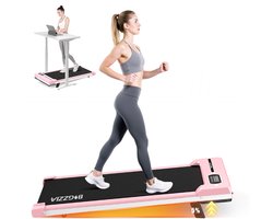 BIGZZIA 3-in-1 opvouwbare loopband - elektrisch loopkussen - 5% helling - 1-8 km/u - 2,5 pk motor - afstandsbediening - LED-scherm - 130 kg draagvermogen - Geluid<45db - Roze