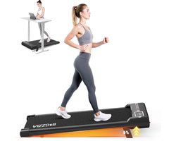 BIGZZIA 3-in-1 opvouwbare loopband - elektrisch loopkussen - 5% helling - 1-8 km/u - 2,5 pk motor - afstandsbediening - LED-scherm - 130 kg draagvermogen - Geluid<45db - Zwart