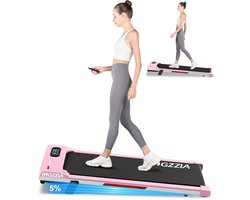 BIGZZIA Loopband draagbaar met 5% helling - 4-in-1 Walkingpad Elektrisch - loopkussen 1-8 km/u instelbaar - Motor 2,5 pk - met afstandsbediening en LED-display - 120 kg draagvermogen - Treadmill Roze