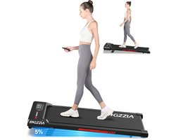 BIGZZIA Loopband draagbaar met 5% helling - 4-in-1 Walkingpad Elektrisch - loopkussen 1-8 km/u instelbaar - Motor 2,5 pk - met afstandsbediening en LED-display - 120 kg draagvermogen - Treadmill Zwart